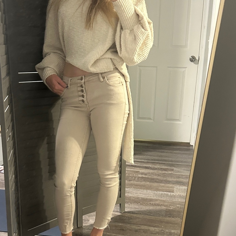 Free People Tan Denim Jeans